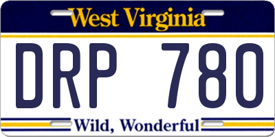 WV license plate DRP780