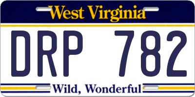 WV license plate DRP782