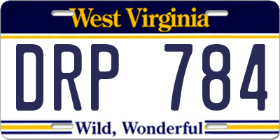 WV license plate DRP784