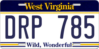 WV license plate DRP785