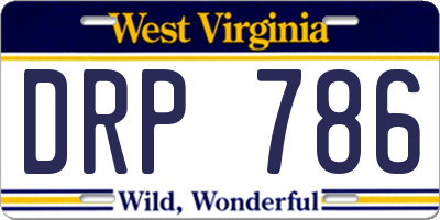 WV license plate DRP786
