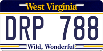 WV license plate DRP788