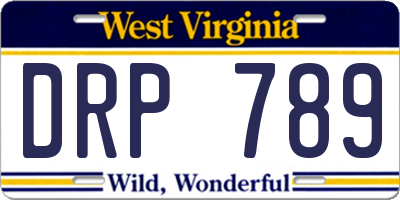WV license plate DRP789