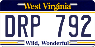 WV license plate DRP792