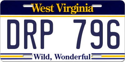 WV license plate DRP796