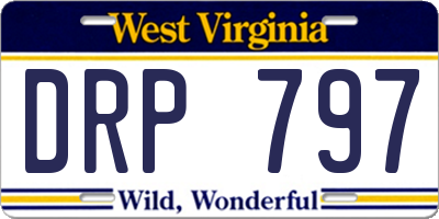 WV license plate DRP797