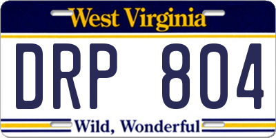 WV license plate DRP804