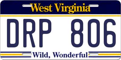 WV license plate DRP806