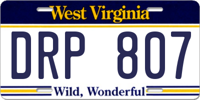 WV license plate DRP807