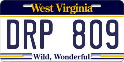 WV license plate DRP809