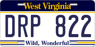 WV license plate DRP822