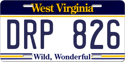 WV license plate DRP826