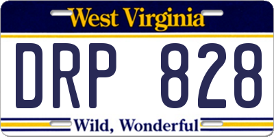 WV license plate DRP828