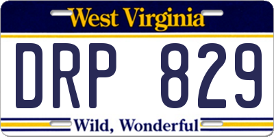 WV license plate DRP829