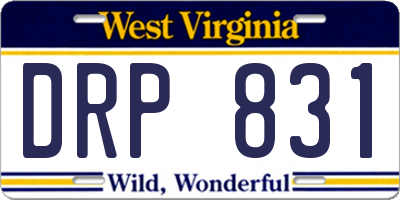 WV license plate DRP831