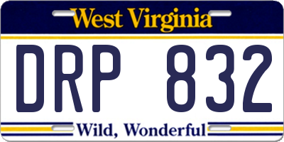 WV license plate DRP832