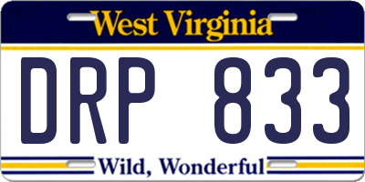 WV license plate DRP833