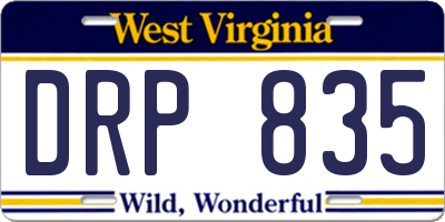 WV license plate DRP835