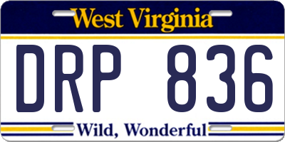 WV license plate DRP836