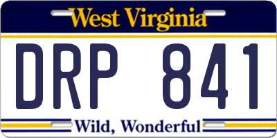 WV license plate DRP841