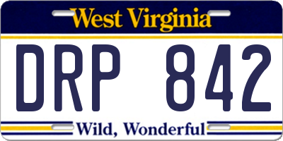 WV license plate DRP842