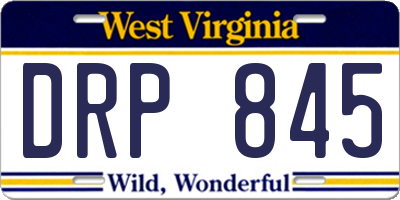 WV license plate DRP845