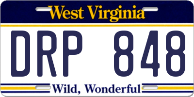 WV license plate DRP848