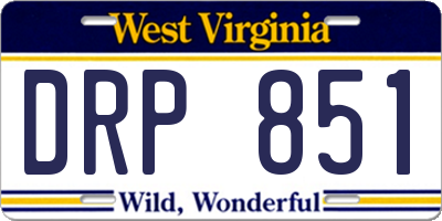 WV license plate DRP851