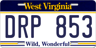 WV license plate DRP853