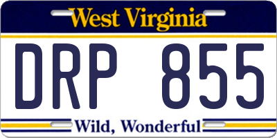 WV license plate DRP855
