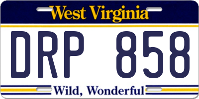 WV license plate DRP858
