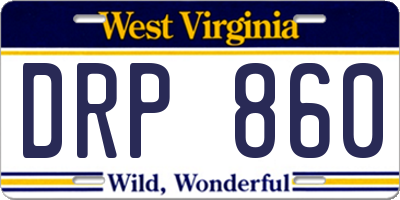 WV license plate DRP860