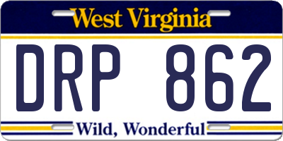 WV license plate DRP862