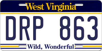 WV license plate DRP863