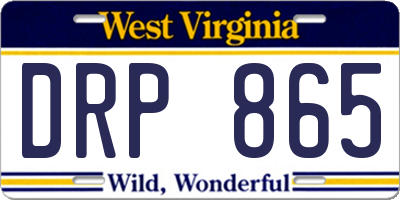 WV license plate DRP865