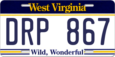 WV license plate DRP867
