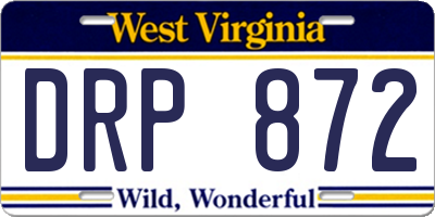 WV license plate DRP872