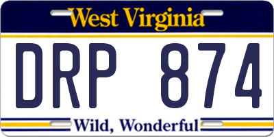 WV license plate DRP874