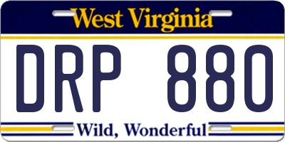 WV license plate DRP880