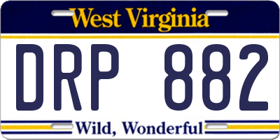 WV license plate DRP882