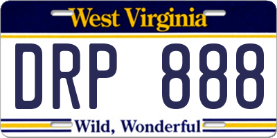 WV license plate DRP888