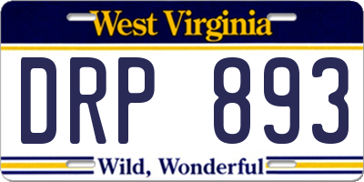 WV license plate DRP893