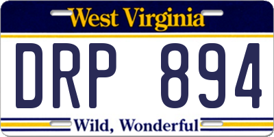 WV license plate DRP894