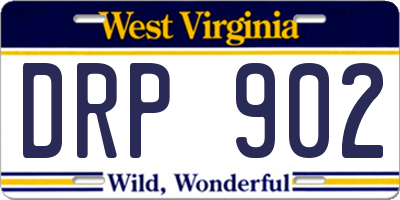 WV license plate DRP902
