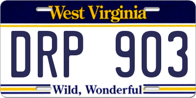 WV license plate DRP903