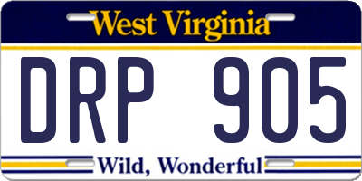 WV license plate DRP905
