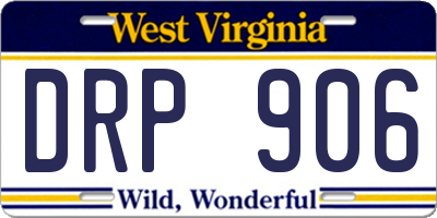 WV license plate DRP906