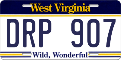 WV license plate DRP907