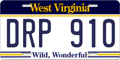 WV license plate DRP910