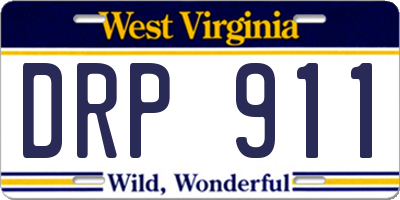 WV license plate DRP911